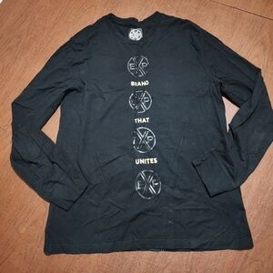 NWOT ... Express Black Long Sleeve Tee with Gold Accents